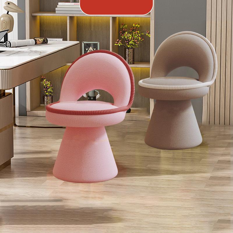 1PC Vanity Chair, Bohemian Heart-Shaped Memory Foam Stool - Multifunctional Ottoman Chair With, Easy Assembly Frame
