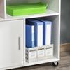Mobiel archiefkast voor thuiskantoor, Zijwaarts archiefkast, Printerstandaard met open vakken, Afsluitbare lade, 100cm x 35cm x 65cm, Wit