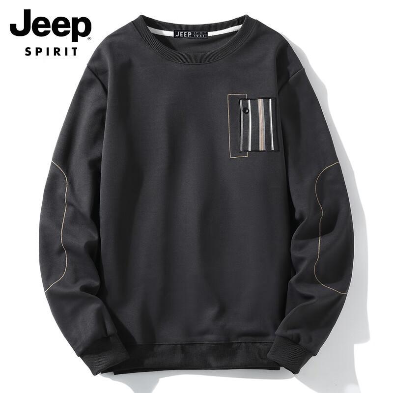 JEEP SPIRIT Men's Casual Crewneck Long Sleeve Top