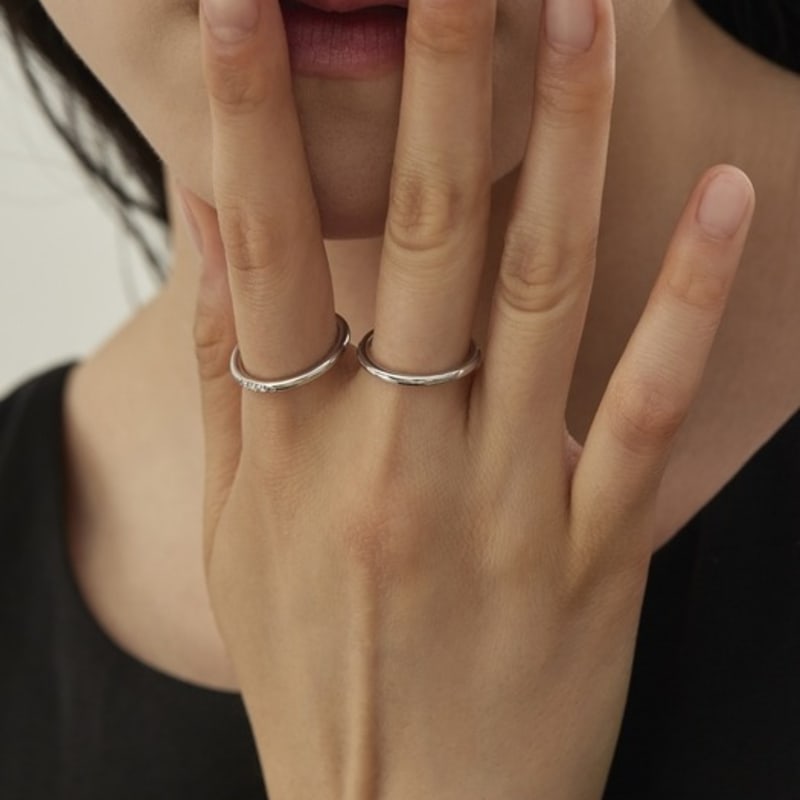Aphrose Layered Basic Cubic Selfie Ring Set