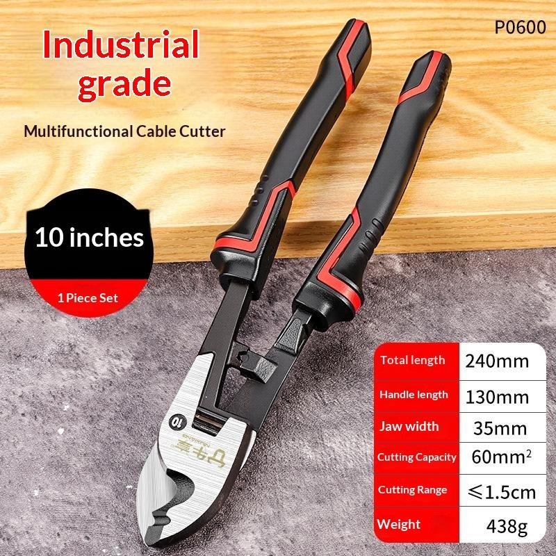 Industrial Grade Cable Bolt Cutters 6/8/10 Inch Multi-Purpose Pliers for Wire Cutting Stripping Crimping Electrician Home Use