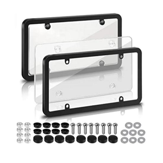 Transparent License Plate Holders with Screws UV Resistant Universal Fit