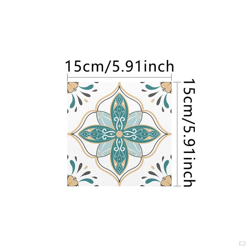 Square Vintage Flower Tile Stickers Home Wall Decor