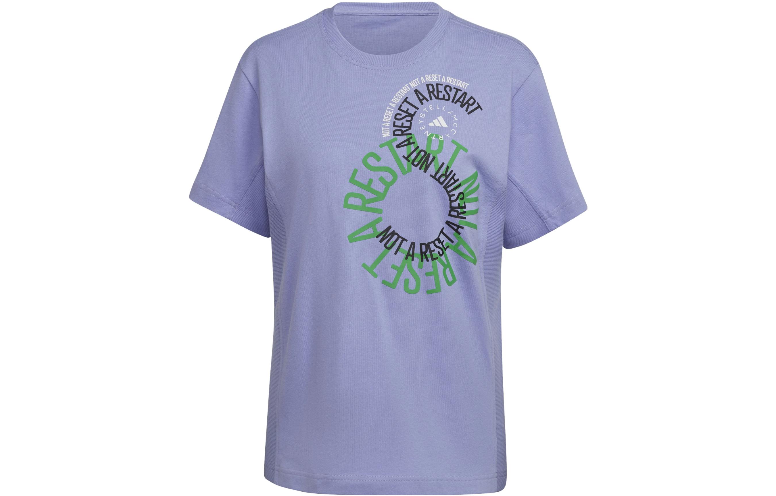 Adidas T Shirts Unisex Purple Crew Neck Moderate Straight Fit IB5884 XXXS