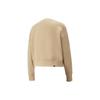 Puma Her Crew TR Solid Color Round Neck Sports Sweatshirt Women Sweatshirt Khaki 673109-89