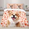 Cute Corgi Children'S Duvet Cover Puppy Bedding Set Kawaii Pet Animal Three-Piece Set