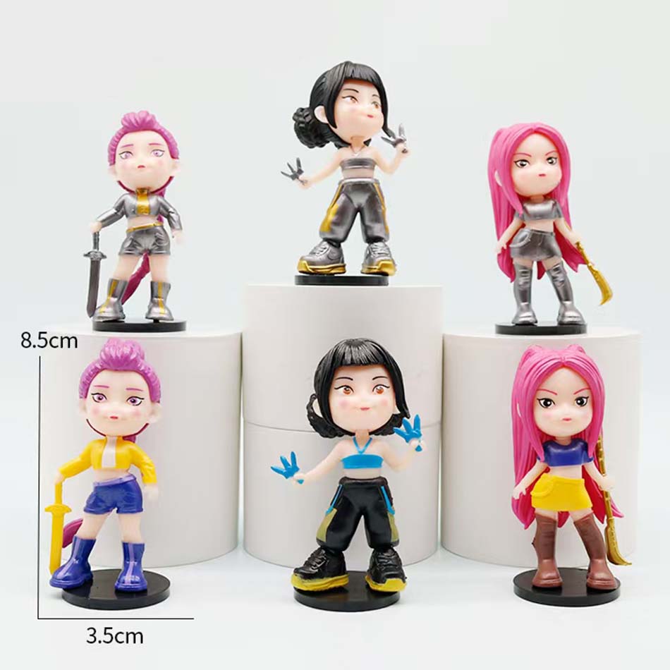 sold Kpop Demon Hunters Figure Toy Cartoon Rumi/Mira/Zoey Action Figure PVC Desktop Decoration Model Doll Toy Fans Gift