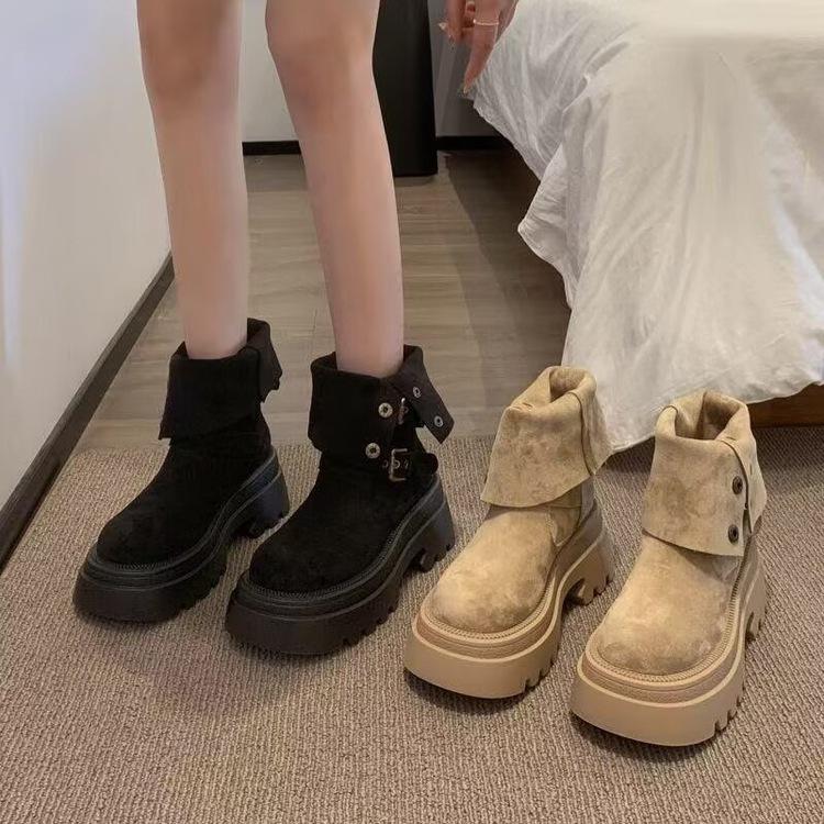 Popular high-heeled super-fire Martin boots, new platform-soled British style short boots in winter