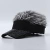 Colorful Flag Simulation Wig Baseball Cap Fashion Rhinestone Sun Visor