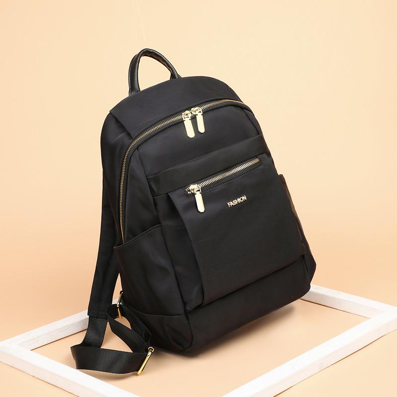 Women'S Backpack Women'S Black Fashion Large Capacity Versatile Backpack Travel High Texture School Bag