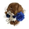 Preserved Flower Hair Braided Dahlia for and Japanese Clothing [Bria] Ornament, (Blue), Coming-of-Age Ceremonies, Graduations, Weddings,