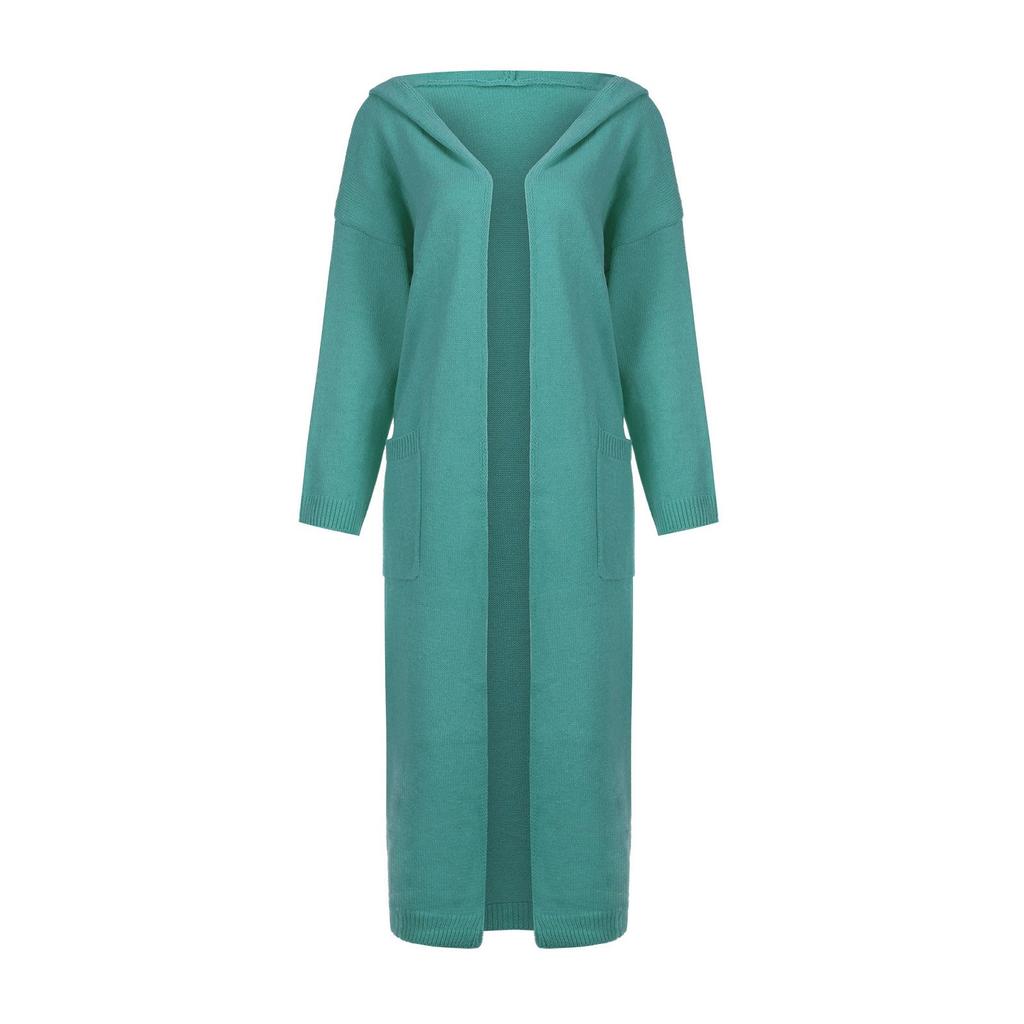 Womens Long Cardigan Sweaters Hooded Knitted Oversized Sweater Coat