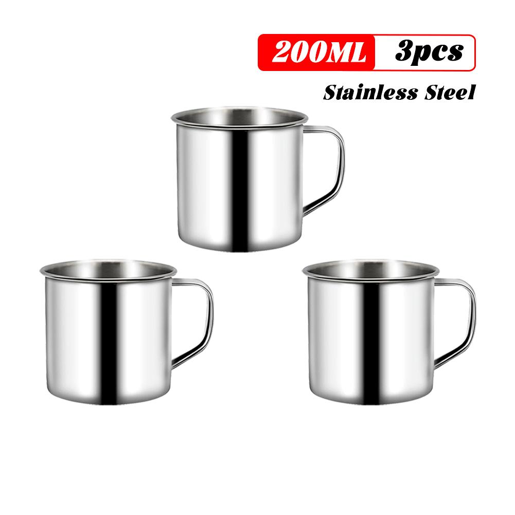 220ML Stailess Steel Mug Coffee Cup Camping Mug Metal Coffee Tea Cup Mug Portable Milk Tea Cup Tumbler Water Mug Drinking Cup