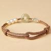 and Tian Jade Peace Buckle Bracelet Knitted String Pearl Peace Good Luck Pearl Boudoir Bracelet Birthday Resizable Hand Braid Rope Thread Protection