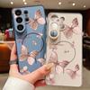 Bowknots Butterfly Pattern Case For Samsung Galaxy S26 Ultra S25 Edge S24 Plus S23 FE S22 A54 A55 A56 5G Magnetic For Magsafe Matte Cover