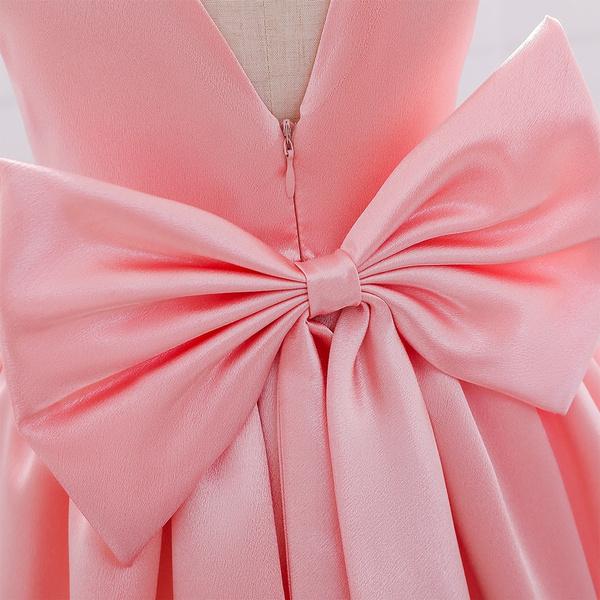 Infant Big Bow Trailing Baby Dress Costumes Kids Clothes Princess Party Wedding Dresses for Baby Girls 1st Year Birthday Dress