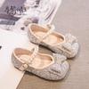Girls' Elsa Sparkling Princess Shoes New Spring and Autumn Children's Crystal Shoes Baby Girls' Single Shoes Dance Leather Shoes