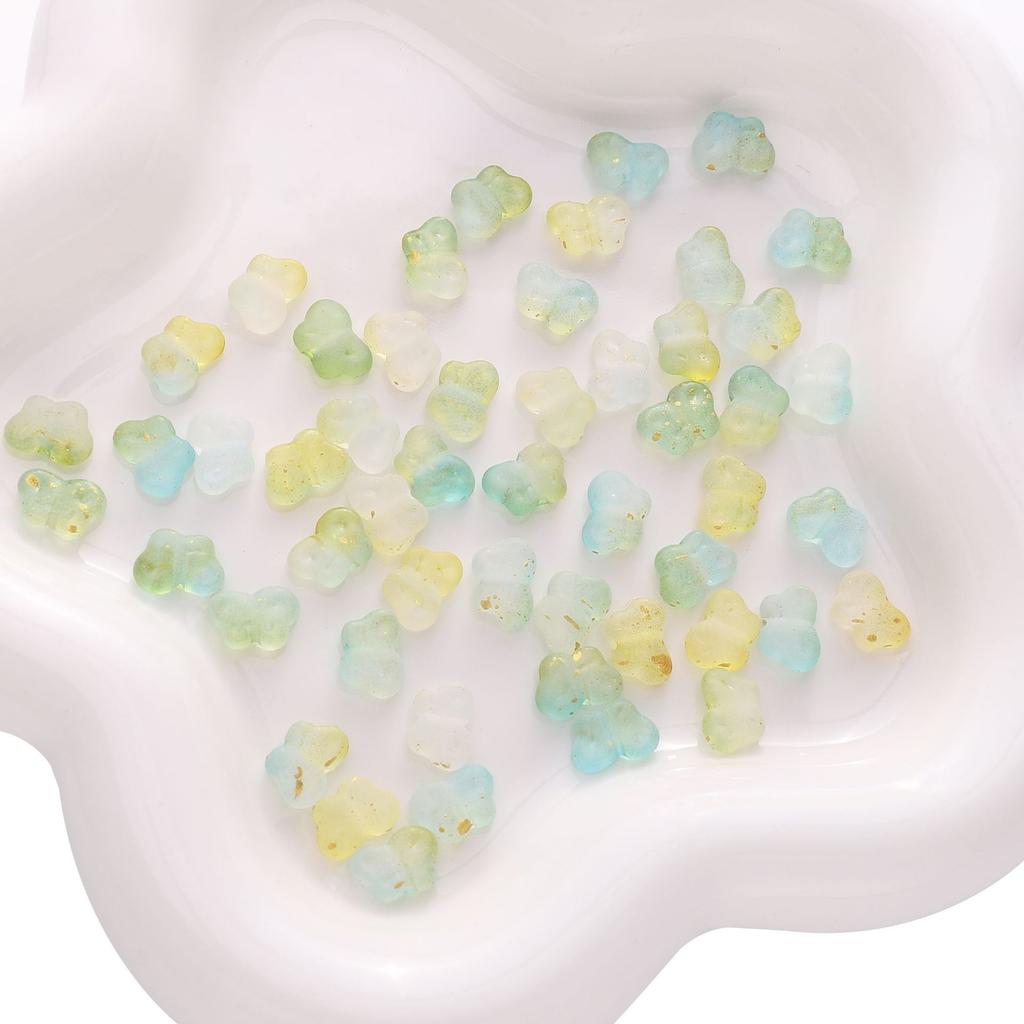 Contas Feitas à Mão 10 * 7 Acrílico Bloco de Cores Gradiente Ponto Ouro Borboleta Caseiro DIY Acessórios de Joalheria Contas de Fio de Mão Pingente de Bolsa Contas Soltas