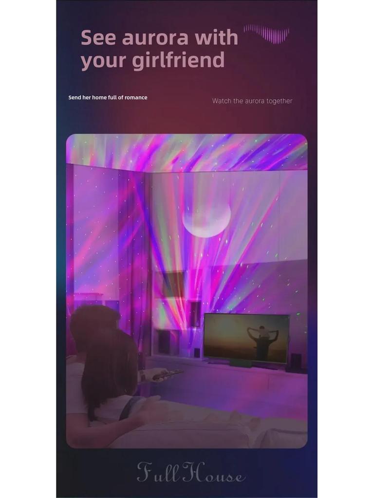 Sternenhimmel-Projektor-Nachtlicht: Doppelschichtige Wasserwellenlampe für Kinderzimmeratmosphäre