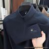 Men's Self-Heating Double-Sided Wool Half-Zip Pullover - Autumn/Winter Casual Stand-Collar Top