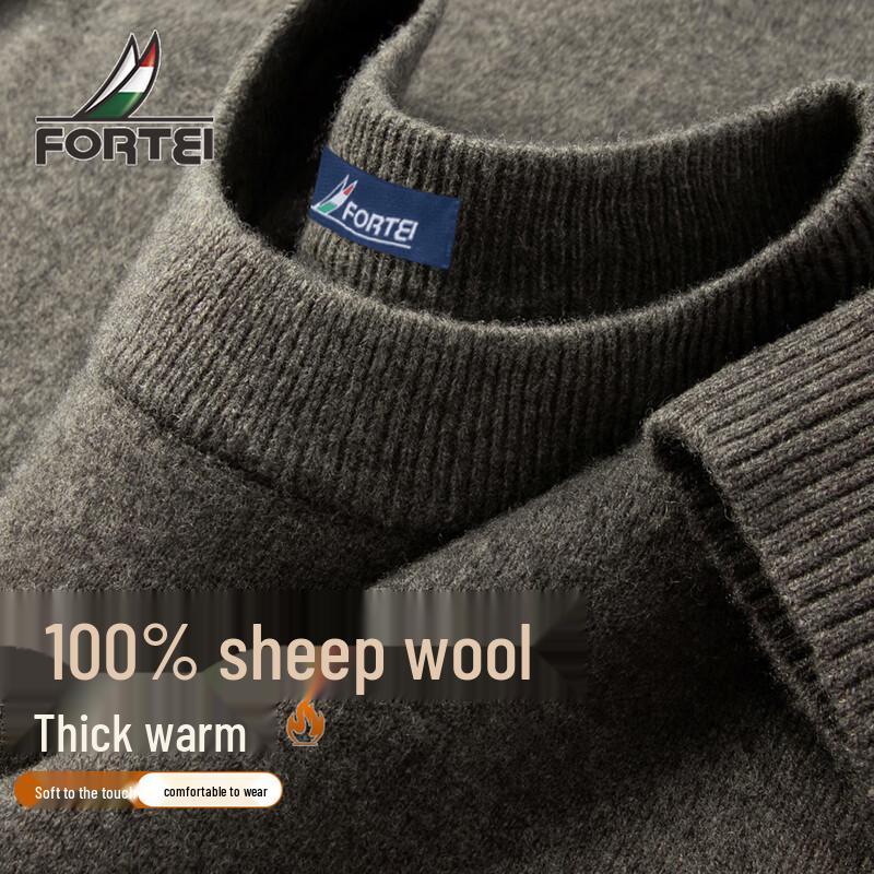 Herregenser i 100% merinoull med rund hals