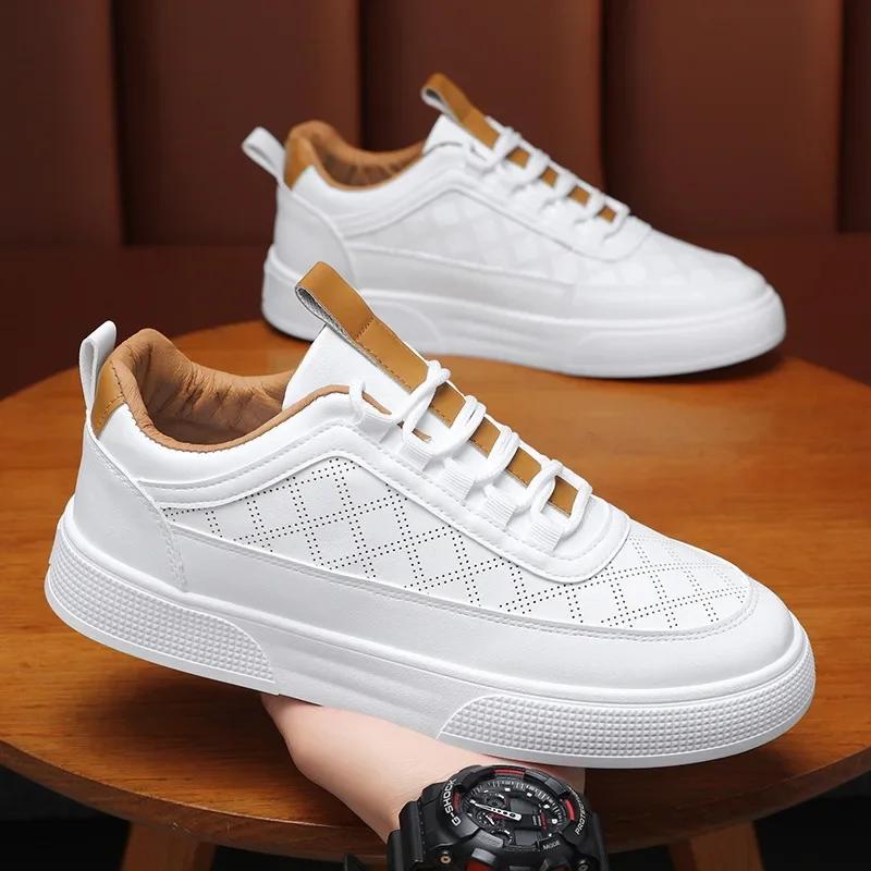 Fashion 2025 Summer New Breathable Thin Men's White Shoes Student Korean Trendy Versatile Sports Casual Shoes EVA Sole RUBBER Upper