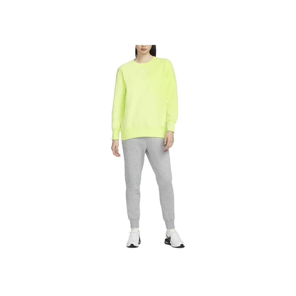 Nike Sportswear Phoenix Fleece Solid Color Crewneck Sweatshirt Women Sweatshirt Light-Lemon-Yellow DQ5734-736