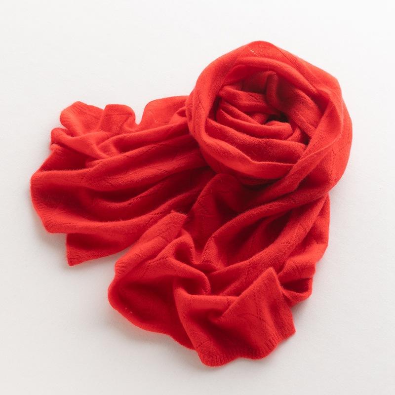 100% Wool Scarf Women Winter Solid Knitted Hollow Out Shawl Fashion Scarves Capes Warm Wraps Lady Cashmere Like Neckerchief
