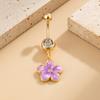 Yousheng Bauchnabelpiercing, Edelstahl Blume Design Bauchnabel Schmuck, Bauchpiercing Ring mit Klarem Zirkonia Inlay, Bauchnabel für Empfindliche Haut