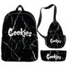 Cook 3D Digital Color Printing Backpack Set Oxford Cloth Waterproof And Wear-Resistant Three-Piece Backpack