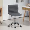 Armless Swivel Office Chair With Adjustable Height Study Chair Upholstered In Pu 120 Kg Load Dark Gray