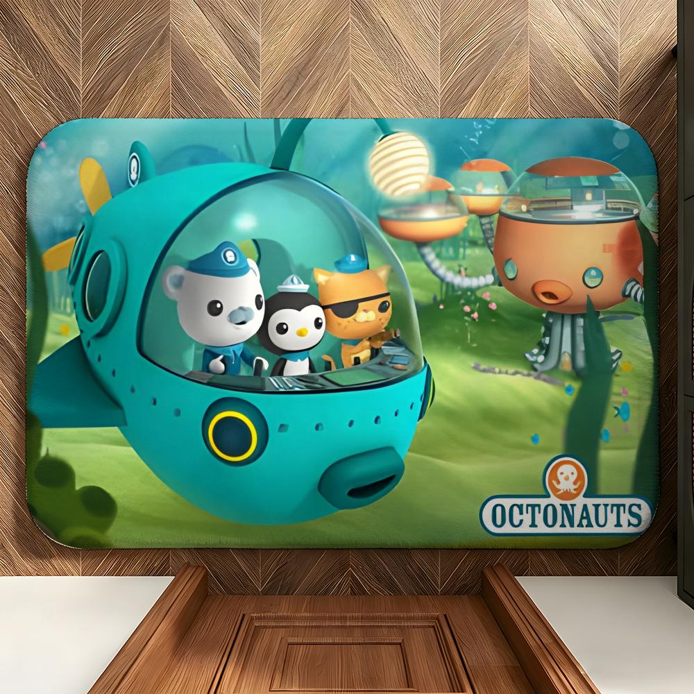 Cartoon T-The O-Octonauts Floor Mat Soft Flannel Entrance Door Mat Non Slip Absorbent Bathroom Bedroom Floor Rug