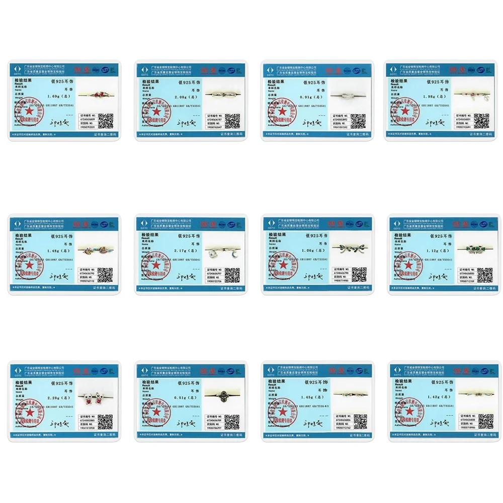 925 Silver Butterfly White Zircon Heart Ear Ring Starry Simple Women's Earrings Gift Woman Jewelry Fine Gift