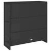 Black Storage Cabinet with Shelf 100 x 36 x 102 cm Rattan
