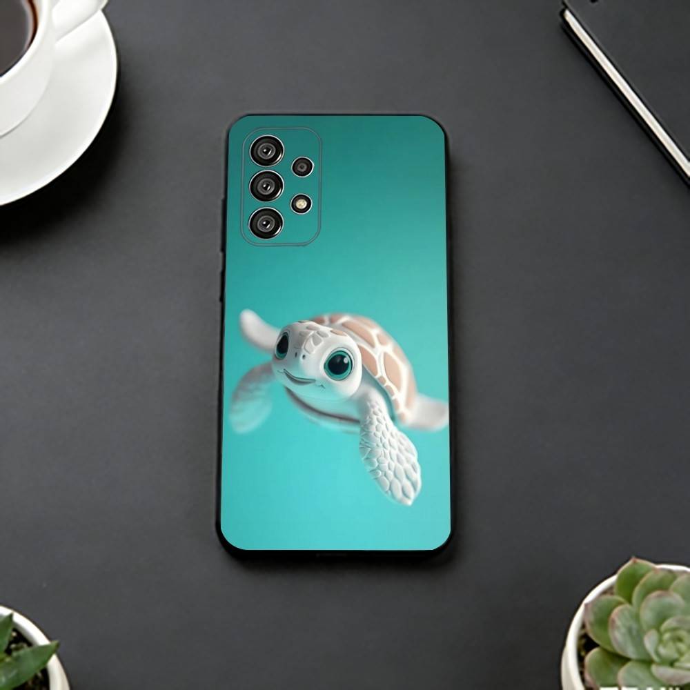 Urocze Małe Żółwiki Etui na Telefon Dla Samsung S25,S24,S21,S22,S23,S30,Ultra,S20,Plus,Fe,Miękki Silikon Czarna Pokrywa