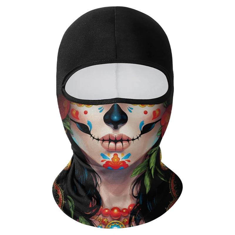 Cycling Mask Skull Quick-drying Sunscreen Balaclava Men's Motorcycle Elastic Helmet Lined Ghost Full Face Windproof Headgear