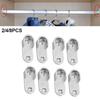 2/4/8 Pcs Closet Brackets 47*19*2mm Silver Zinc Alloy Wardrobe Clothes Tube Support Rod Pole End Thickening Holder Accessories