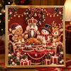 DIY Framed Pearl Painting Kit with Christmas Dinner Nutcracker Snowman Reindeer 5D Sparkling Bead Art Canvas Ready to Display Home Decor Gift Idea