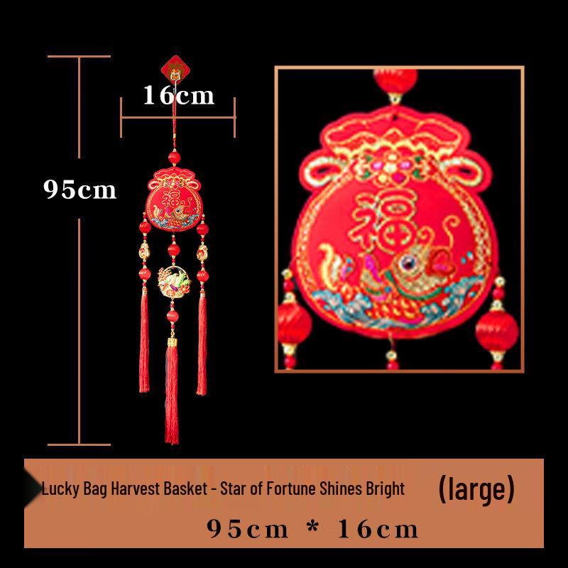 Fu Character Hanging Decoration with Lucky Money Bag