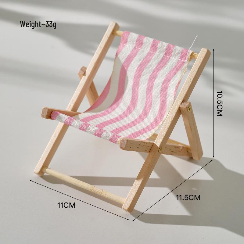 Foldable Beach Chair Phone Holder - Cute Mini Desktop Ornament