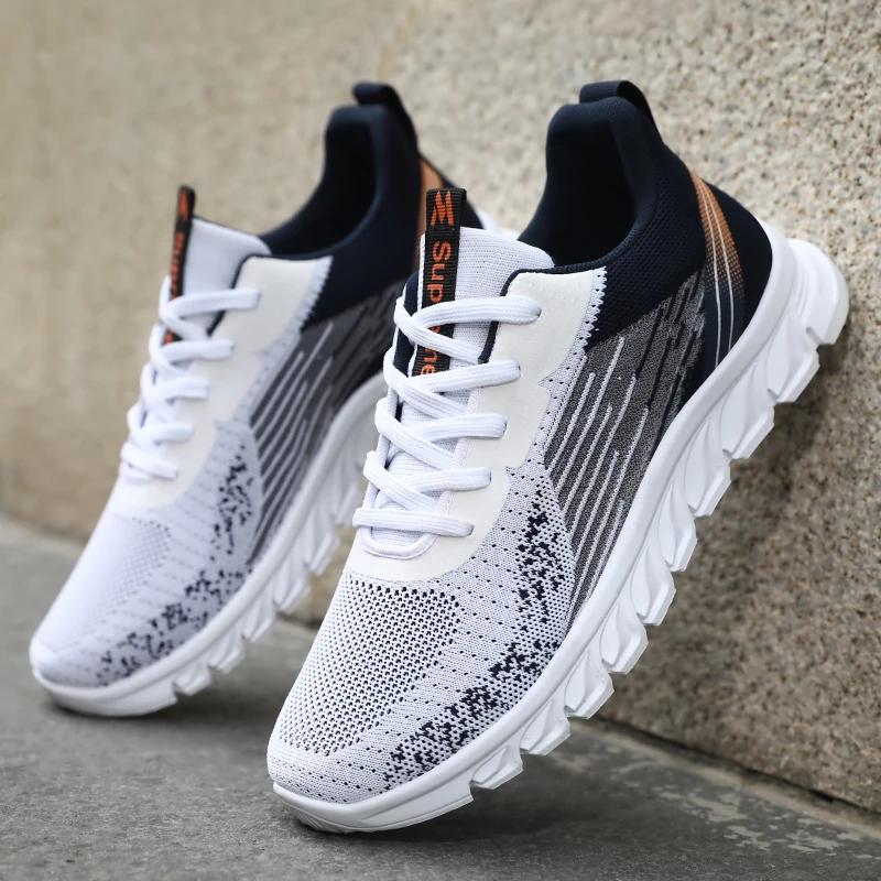 Summer New Casual Man Shoe Mesh Sneakers Thick Soled Breathable Non-slip Running Shoes Men's Shoes Flat low