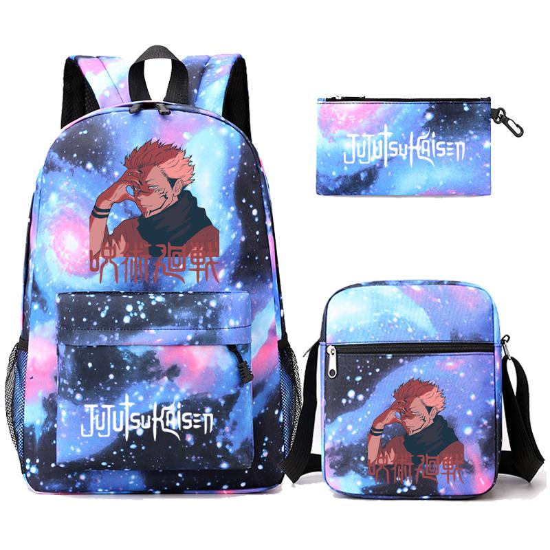 3 teile/satz Anime Rucksack für Jungen Mädchen Leichte Taschen Hildren Schul Student Kawaii Rucksack Zurück Zu Schule