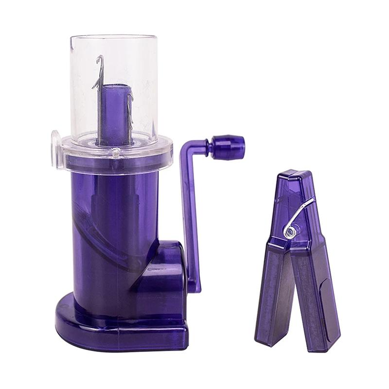 Tragbare Handstrickmaschine Verzierung Strickwebstuhl mit Handkurbel Handgestrickt Geflochten DIY Pullover und Schals Zubehör