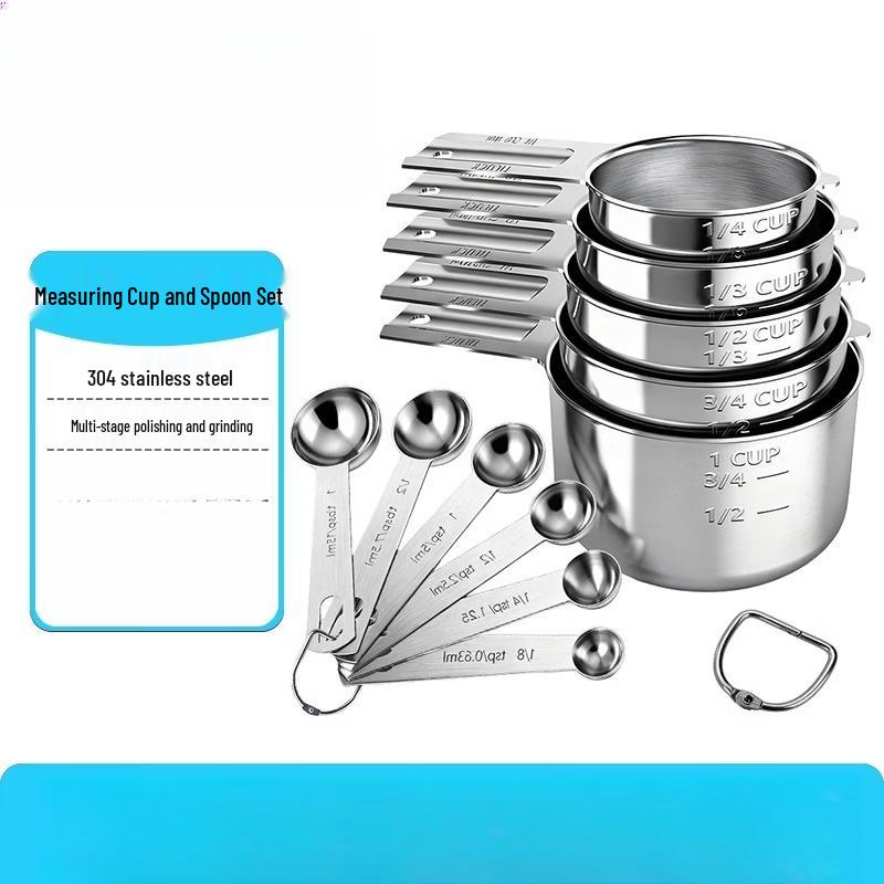 Stainless Steel Measuring Cups and Spoons Set