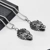 Retro Titanium Steel Men's Wolf Head Pendant Necklace - Trendy European & American Hip Hop Style