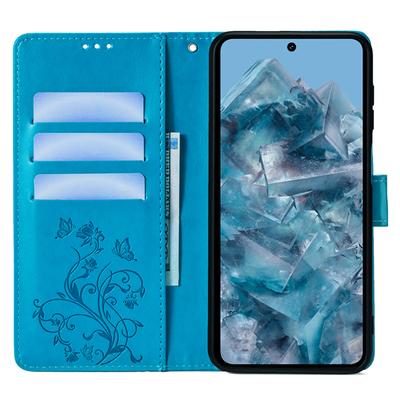 Pentru Husă Google Pixel 8 Pro Piele PU Imprimată Fluture Floare Portofel Husă Tip Folio pentru Telefon