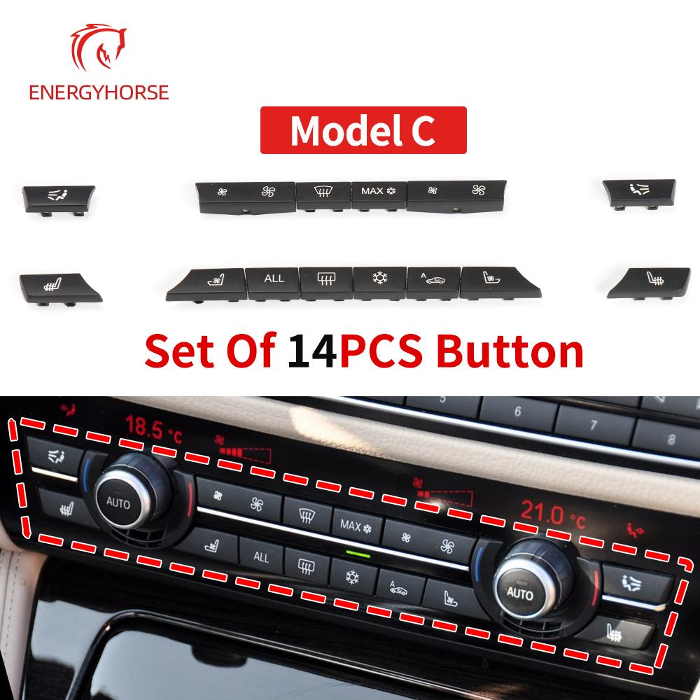 Car Console Dash Air Conditioner Switch Buttons Key Caps Repair Kit Replacement For BMW 5 6 7 Series F10 F02