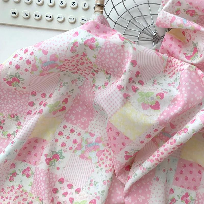 8pcs For Patchwork Sewing 25X20cm Pink Floral DIY Cotton Fabric Bundle Clothing Crafts Sewing Supplies 50*40cm