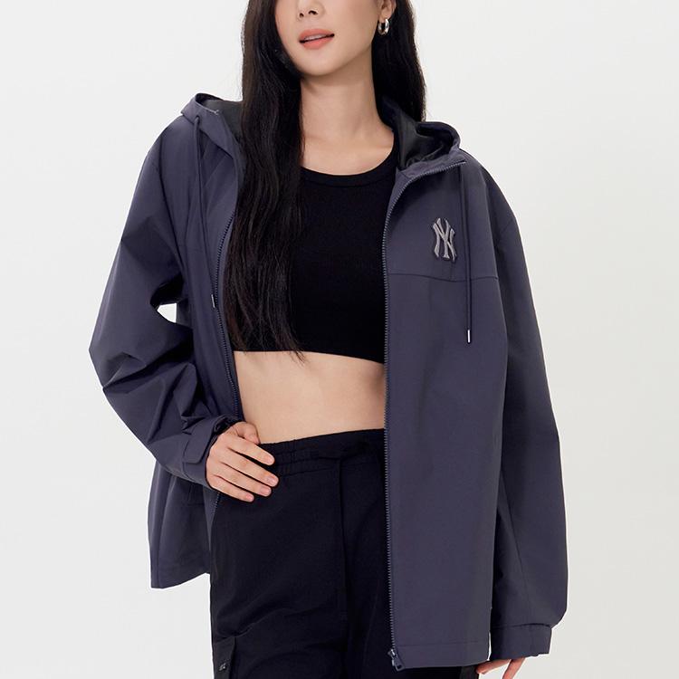 MLB New York Yankees Loose Comfortable Hooded Zip Waterproof Windproof Jacket Unisex Jacket 3AWJB8054-50INS