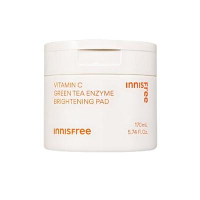 Vita C Green Tea Enzyme Blemish Toning Pads Exfoliating Brightening Toner Pads 170ml / 60 Sheets